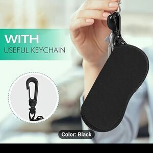 Sunglasses case portable neoprene zipper case  safety eyeglasses box with clip